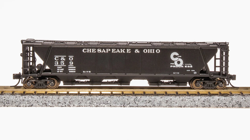 BLI (Broadway Limited Imports) 7259 N Scale H32 Covered Hopper Chesapeake & Ohio C&O (2 Pack)