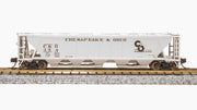 BLI (Broadway Limited Imports) 7259 N Scale H32 Covered Hopper Chesapeake & Ohio C&O (2 Pack)