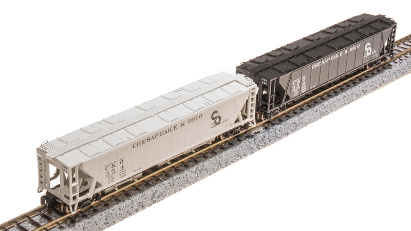 BLI (Broadway Limited Imports) 7259 N Scale H32 Covered Hopper Chesapeake & Ohio C&O (2 Pack)