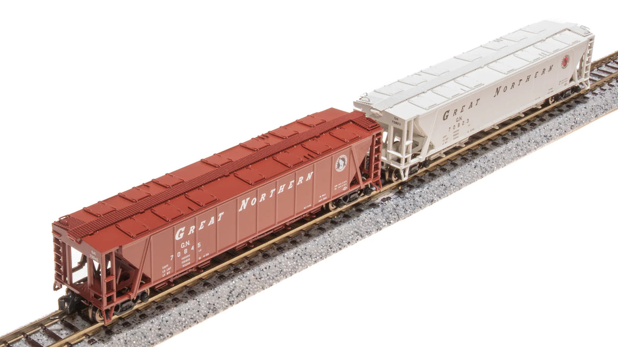 BLI (Broadway Limited Imports) 7261 N Scale H32 Covered Hopper Great Northern GN (2 Pack)