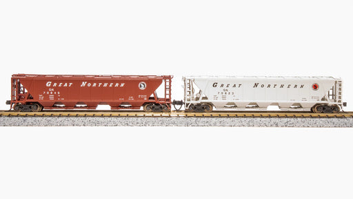 BLI (Broadway Limited Imports) 7261 N Scale H32 Covered Hopper Great Northern GN (2 Pack)