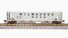 BLI (Broadway Limited Imports) 7262 N Scale H32 Covered Hopper Milwaukee Road MILW (2 Pack)