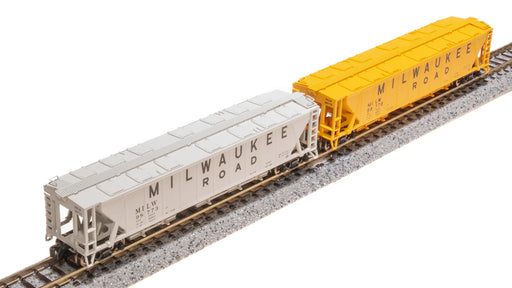 BLI (Broadway Limited Imports) 7262 N Scale H32 Covered Hopper Milwaukee Road MILW (2 Pack)