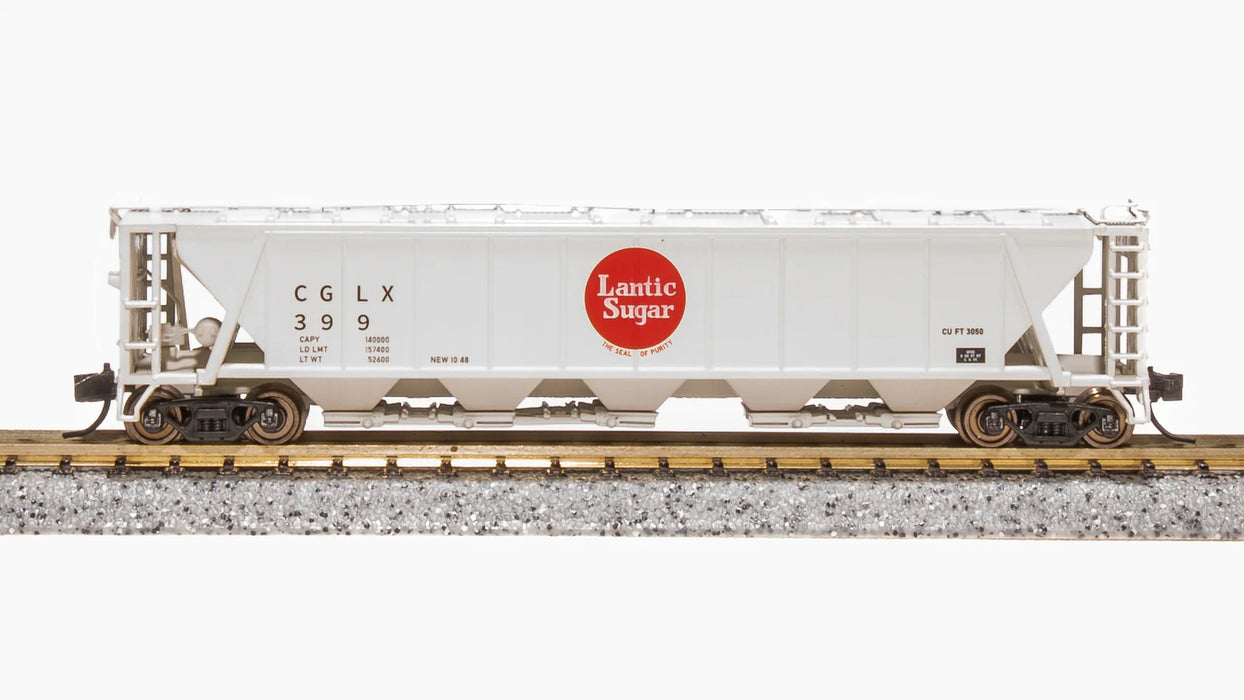 BLI (Broadway Limited Imports) 7264 N Scale H32 Covered Hopper Atlantic Sugar CGLX (2 Pack)