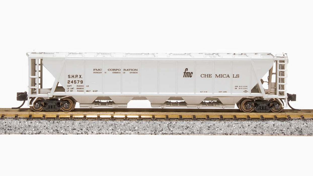 BLI (Broadway Limited Imports) 7265 N Scale H32 Covered Hopper FMC Chemicals SHPX (2 Pack)