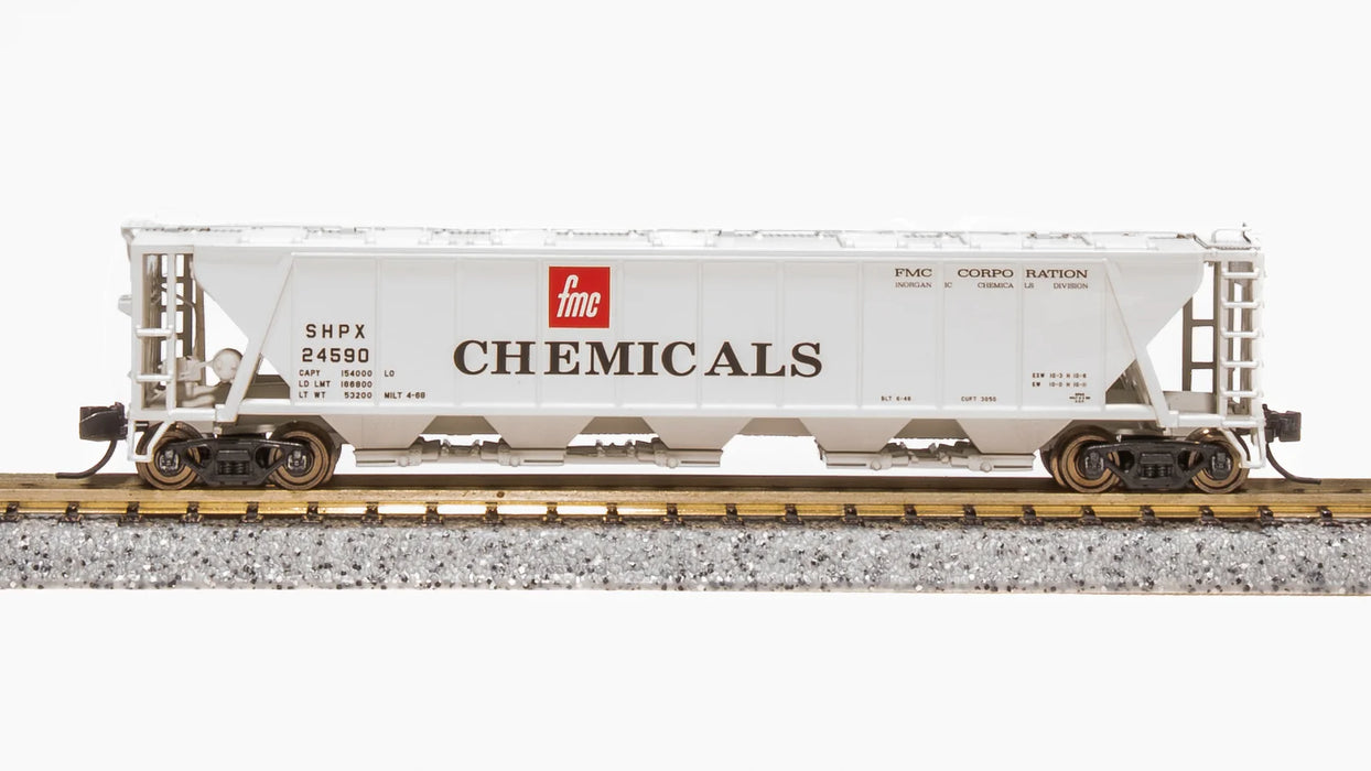 BLI (Broadway Limited Imports) 7265 N Scale H32 Covered Hopper FMC Chemicals SHPX (2 Pack)
