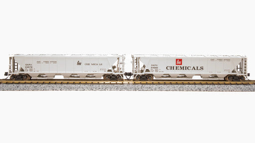 BLI (Broadway Limited Imports) 7265 N Scale H32 Covered Hopper FMC Chemicals SHPX (2 Pack)