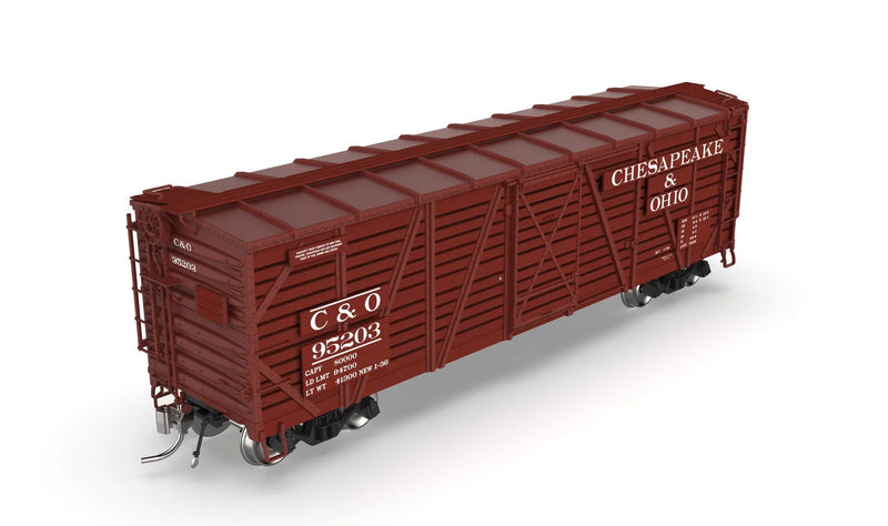 BLI HO Scale 40' Wood Stock Car Chesapeake & Ohio C&O with Sounds