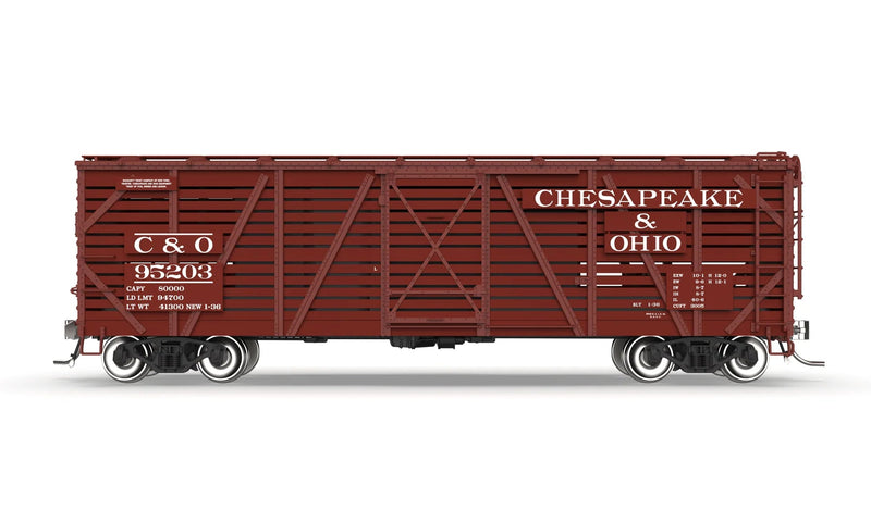 BLI HO Scale 40' Wood Stock Car Chesapeake & Ohio C&O with Sounds