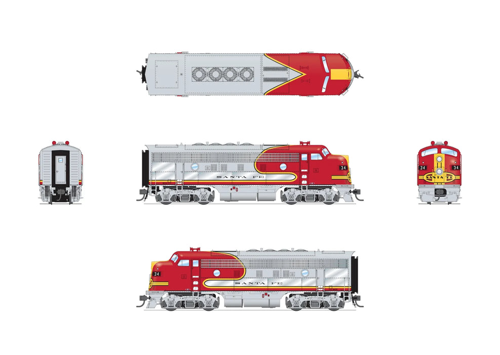 BLI HO Scale EMD F3A Diesel Santa Fe ATSF