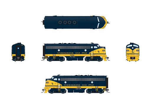 BLI HO Scale EMD F7A Diesel Chesapeake & Ohio C&O