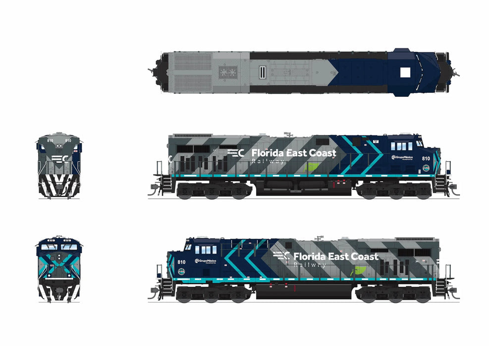 BLI HO Scale GE ES44AC GEVO Florida East Coast FEC 815 (Grupo Mexico Scheme)
