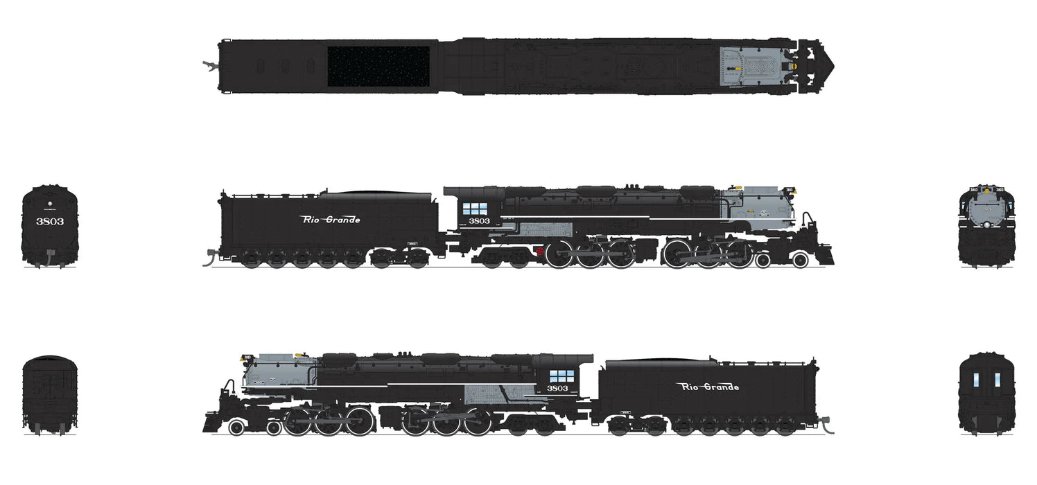 BLI N Scale 4-6-6-4 Challenger Steam Loco Rio Grande D&RGW - Stealth DC