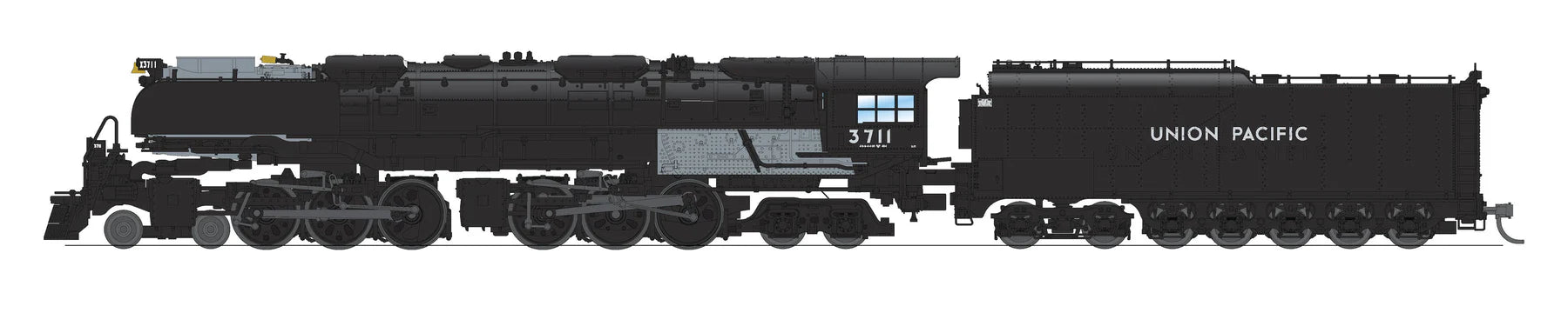 BLI N Scale 4-6-6-4 Challenger Steam Loco Union Pacific UP - Stealth DC (Oil Tender)