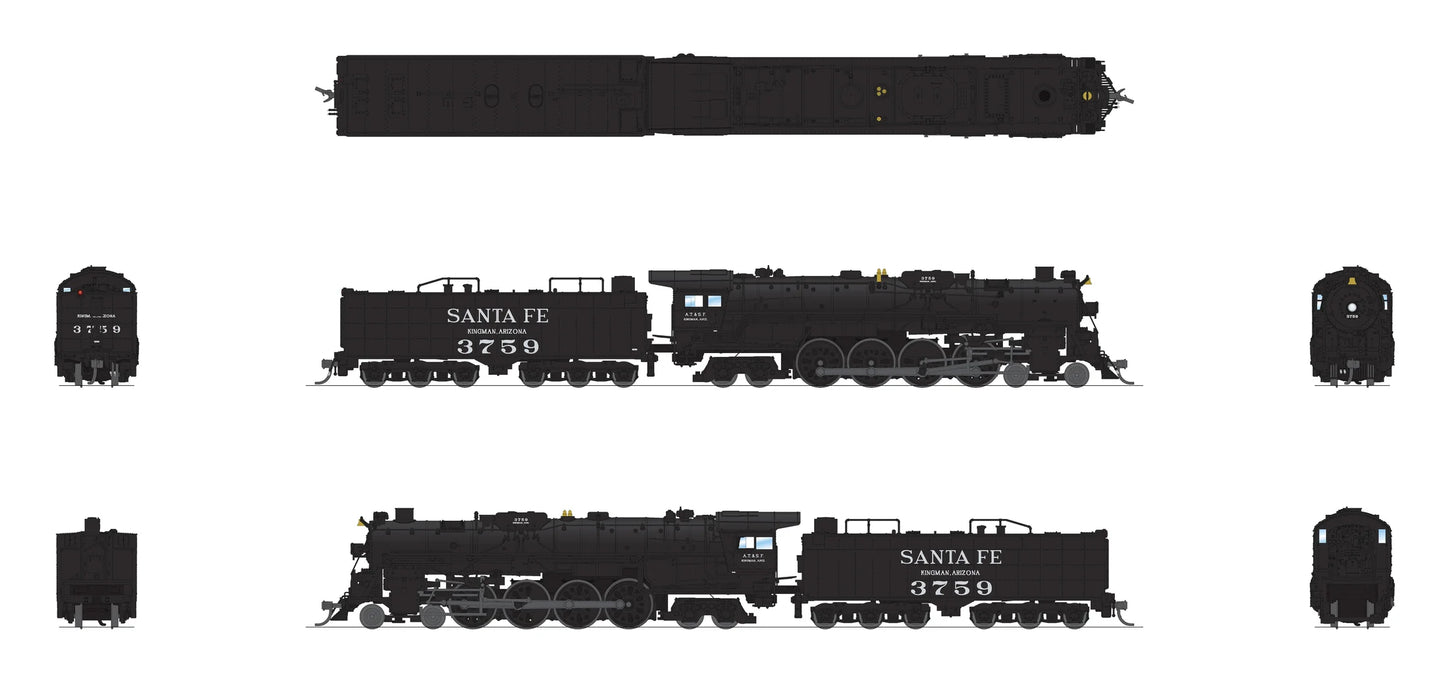 BLI N Scale 4-8-4 Steam Loco Santa Fe ATSF 3759 As Appears Today
