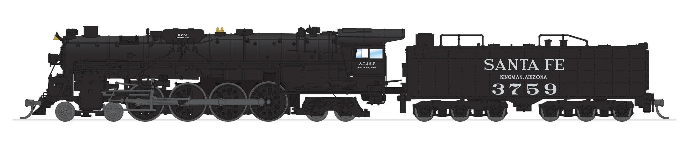 BLI N Scale 4-8-4 Steam Loco Santa Fe ATSF 3759 As Appears Today