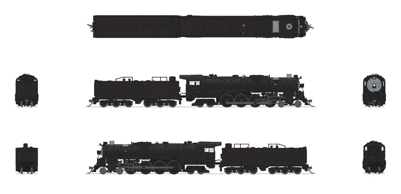 BLI N Scale 4-8-4 Steam Loco Santa Fe ATSF Unlettered