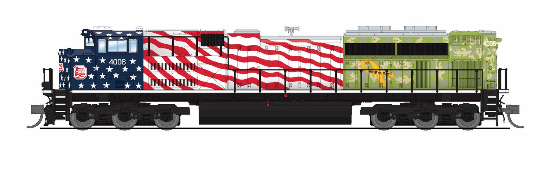 BLI N Scale EMD SD70ACe Kansas City Southern "Veterans" KCS 4006