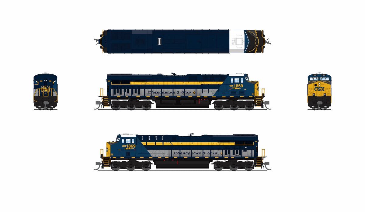 BLI N Scale GE ES44AC Diesel CSX B&O Heritage 1869
