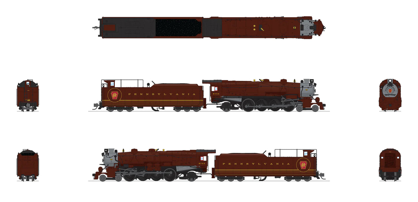 BLI N Scale M1b 4-8-2 Steam Loco Pennsylvania "Tuscan Fantasy" PRR 6744