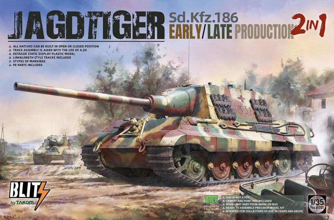 Blitz by Takom 8001 1/35 Jagdtier SD.KFZ.186 Early/Late Production 2in1 Tank Model Kit
