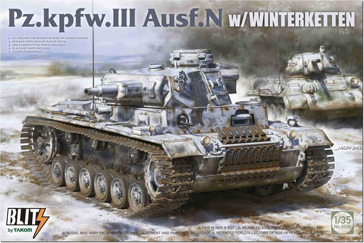 Blitz by Takom 8011 1/35 Panzerkampfwagen Pz.Kpfw.III Ausf.N with Winterketten Tank Model Kit