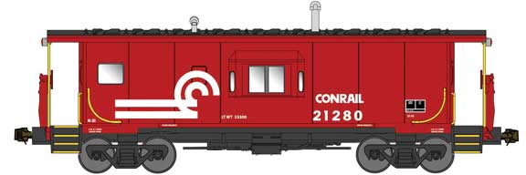 Bluford Shops 40150 N Scale Bay Window Caboose Conrail Shared Assets CR 21280