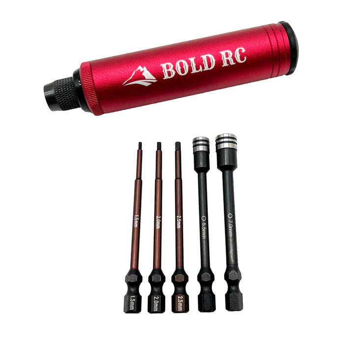 Bold RC 10610 1/4" Pocket Driver 5 Tip Trail Set with Aluminum Handle