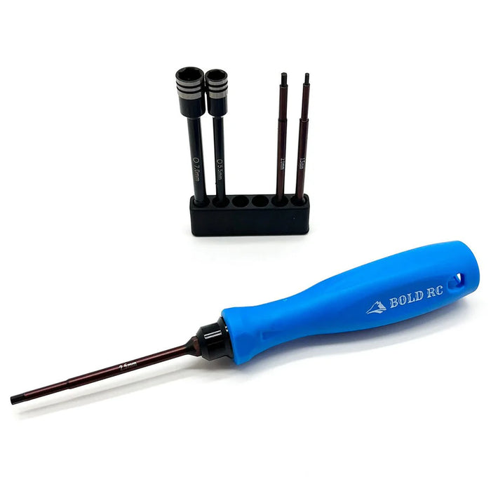 Bold RC 10620 1/4" Quick Drive Hex & Nut Driver 5 Piece Tool Set with Handle for 1/10 RC Cars