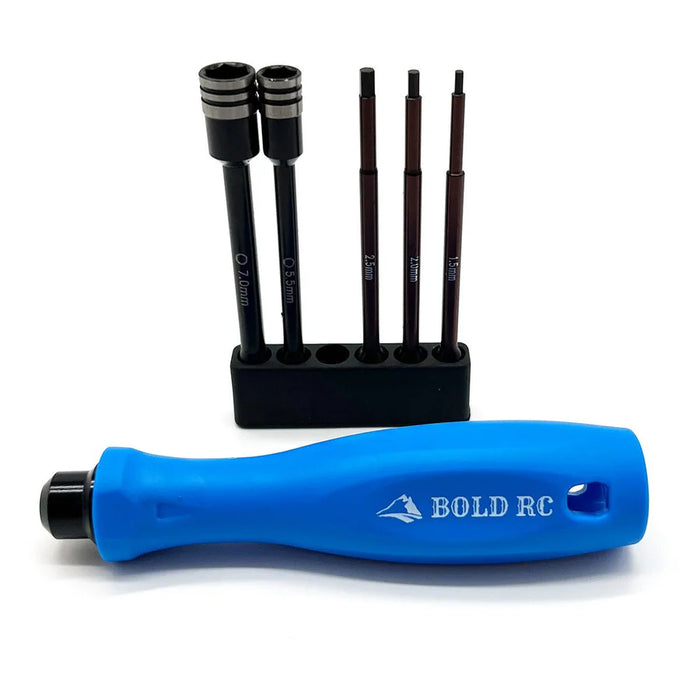 Bold RC 10620 1/4" Quick Drive Hex & Nut Driver 5 Piece Tool Set with Handle for 1/10 RC Cars