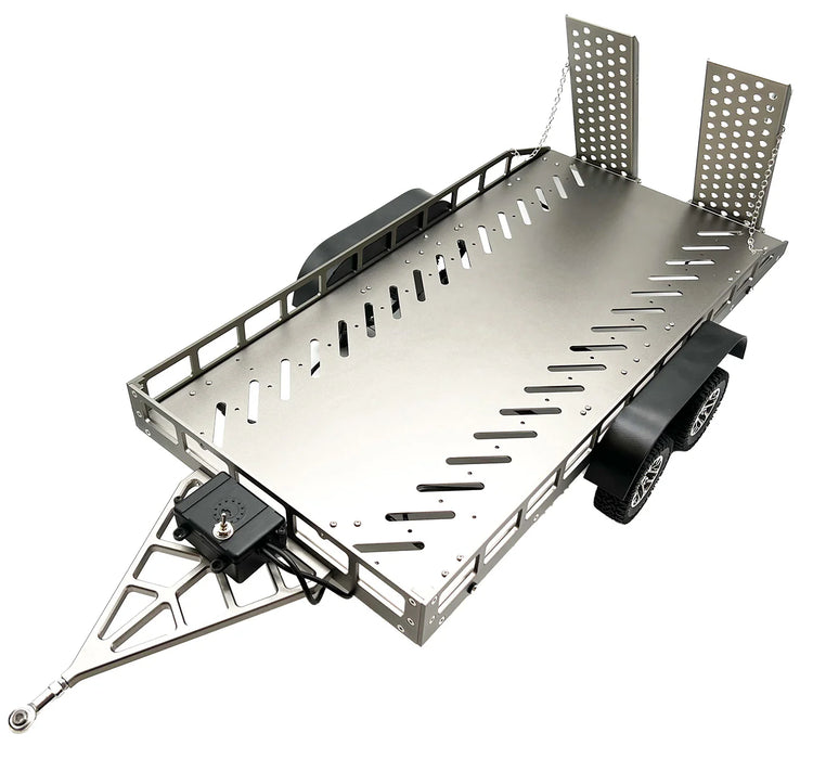 Bold RC 5005 1/10 Scale Full Metal Trailer with LED Lights (Titanium Color)
