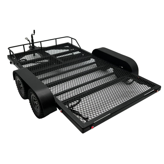 Bold RC 5010 1/10 Scale Full Metal Car Hauler Trailer with LED Lights (Black)