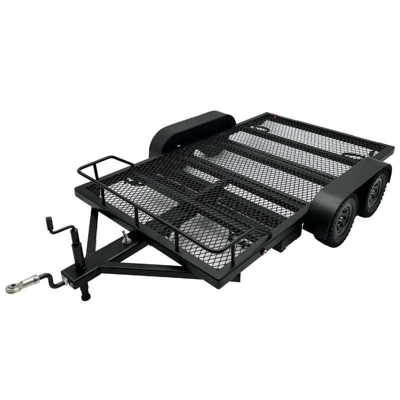 Bold RC 5010 1/10 Scale Full Metal Car Hauler Trailer with LED Lights (Black)