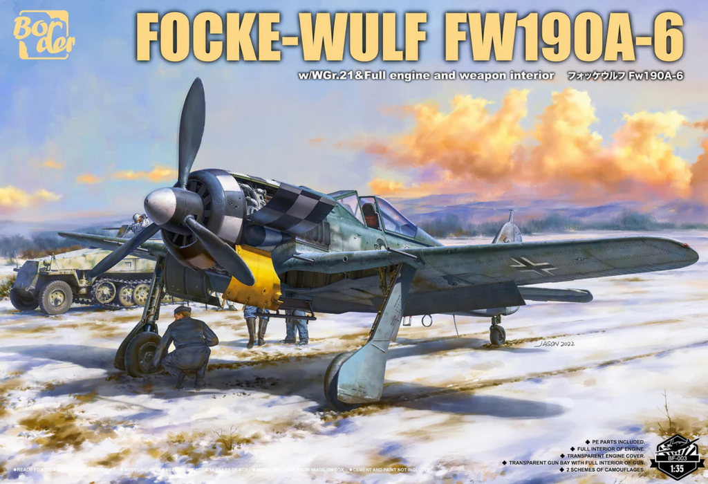Border Models BF-003 1/35 Focke-Wulf FW190A-6 with Full engine Model Aircraft Kit