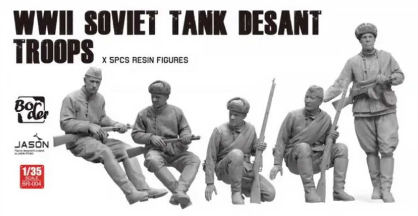 Border Models BR-004 1/35 WWII Soviet Tank Desant Troops Figures Model Kit