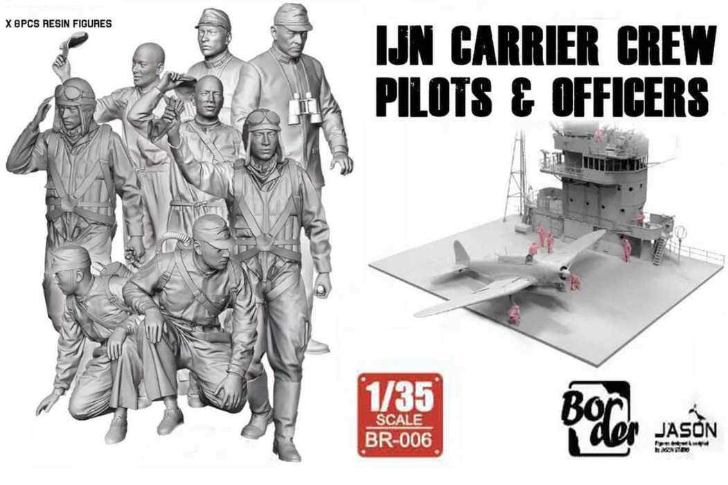 Border Models BR-006 1/35 IJN Carrier Crew Pilots & Officers Figures Model Kit