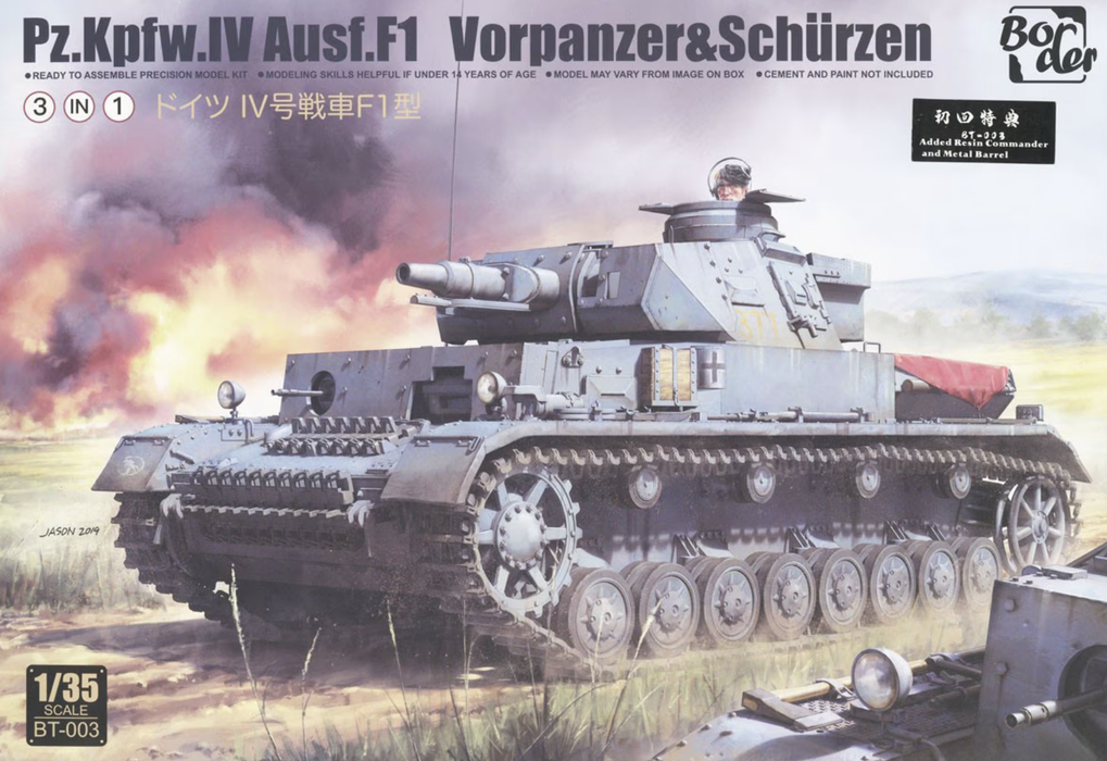 Border Models BT-003 1/35 Pz.Kpfw. IV Ausf. F1 3n1 Model Tank Kit