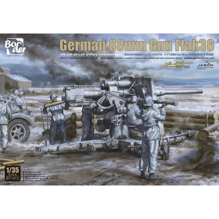 Border Models BT-013 1/35 German 88mm Flak 36/37 with Crew Figures Model Kit