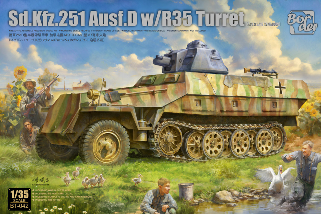 Border Models BT-042 1/35 Sd.Kfz.251 Ausf.D Halftrack with R35 Turret Model Kit