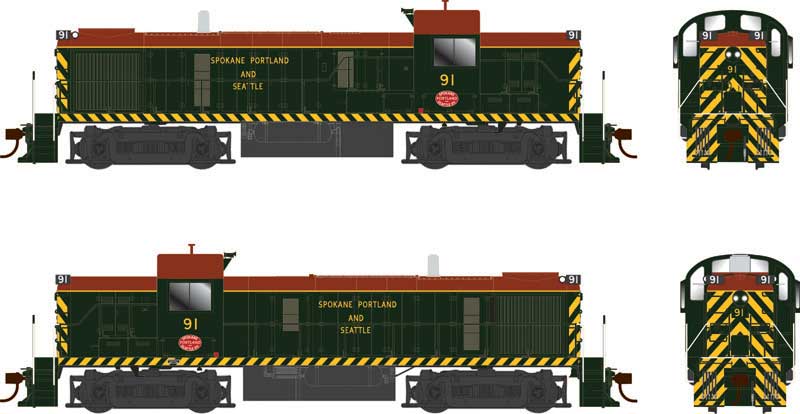 Bowser 25229 HO Scale ALCo RS-3 Diesel Spokane Portland & Seatle SP&S 91