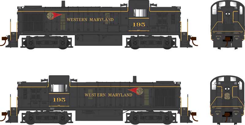 Bowser 25234 HO Scale ALCo RS-3 Diesel Western Maryland WM 196