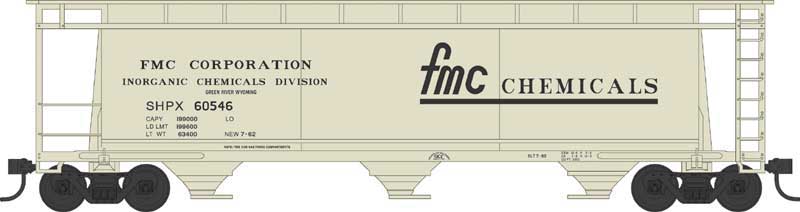Bowser 38141 N Scale Cylindrical Hopper FMC Chemicals SHPX 60548