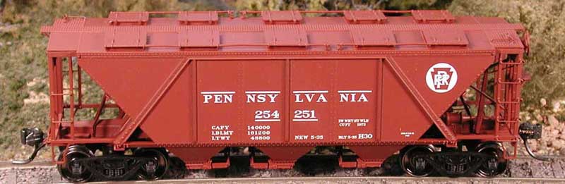 Bowser 40723 HO Scale H30 Covered Hopper Circle Keystone PRR 254258