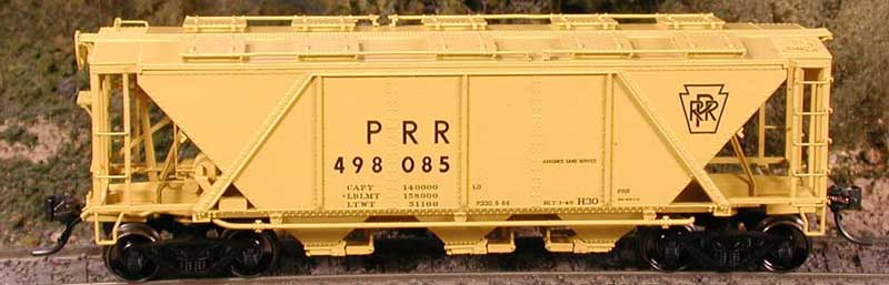 Bowser 40734 HO Scale H30 Covered Hopper "MoW Yellow" Pennsylvania PRR 498051 - NOS