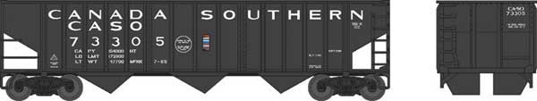 Bowser 41805 HO Scale 70 Ton 3-Bay Hopper Canada Southern CASO 74028