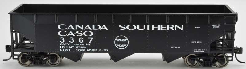 Bowser 42291 HO Scale 70 Ton Offset 3 Bay Hopper Canada Southern CASO 3341