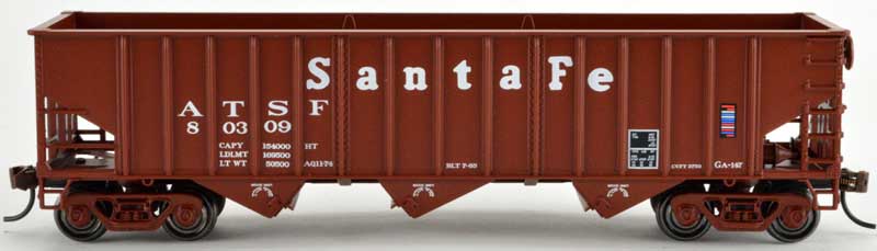 Bowser 42501 HO Scale 70 Ton 3 Bay Hopper Santa Fe ATSF 80316