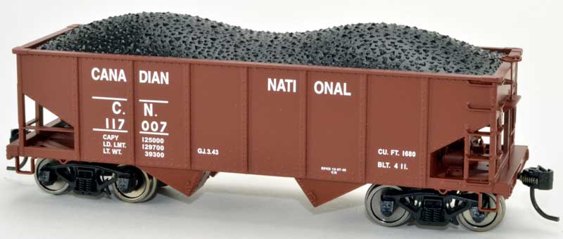 Bowser 42619 HO Scale 2 Bay GLa Hopper Canadian National CN 117007