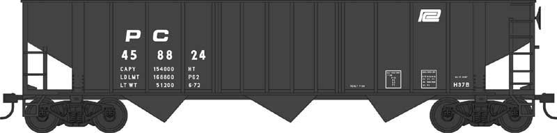 Bowser 42941 HO Scale 70 Ton 3-Bay Hopper Penn Central PC 458824