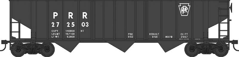Bowser 42955 HO Scale 70 Ton 3-Bay Hopper Pennsylvania PRR 272639 (h37 Plain Keystone)